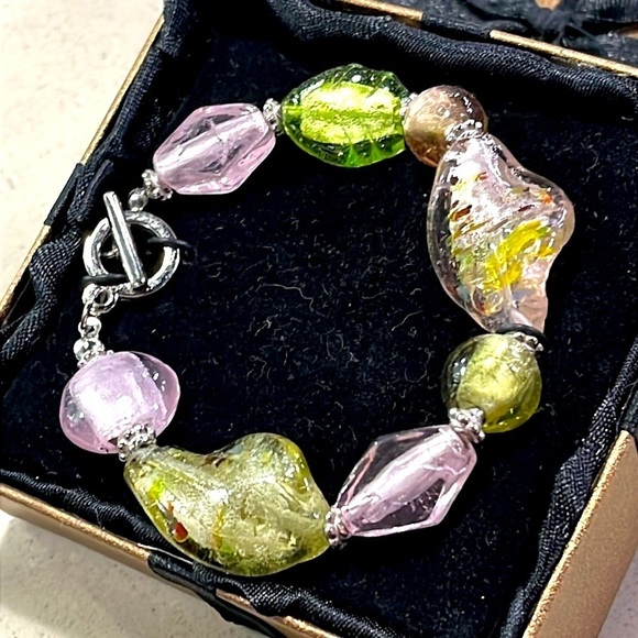 Brand New The Artesian Collection Handcrafted Art Glass Bracelet Beaded European - Picture 11 of 13